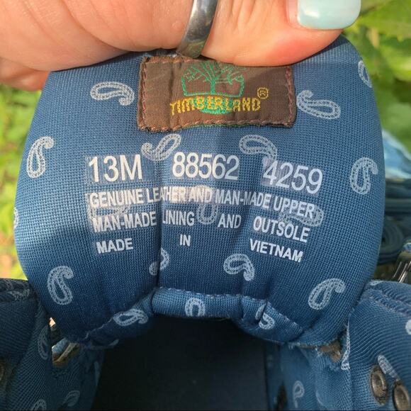 Timberland Euro blue camo boot pattern hiking boots 13M - Picture 3 of 10